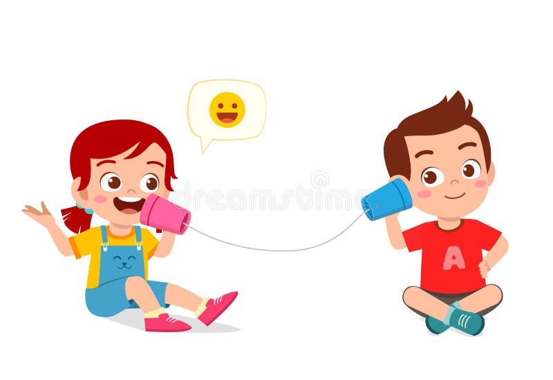 happy cute little kid boy and girl play toy phone. happy cute little kid boy and girl play toy phone