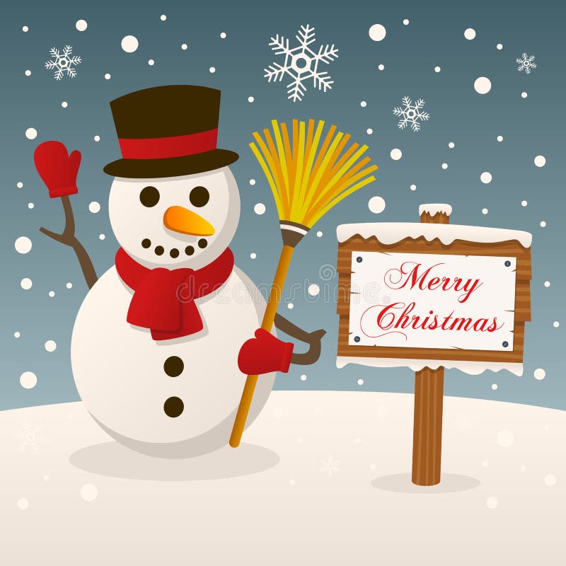 Glad teckensnowman för jul stock illustrationer