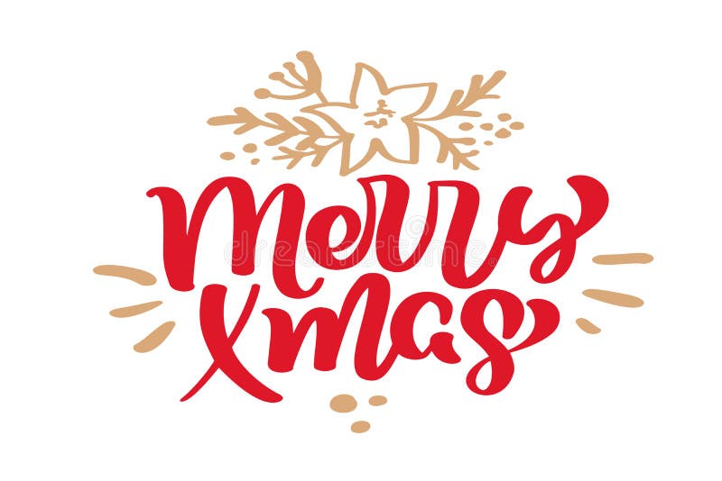 Glad text för vektor för bokstäver för kalligrafi för Xmas-jultappning med dekoren för krusidull för vinterteckning den scandinavian För konstdesign modellbroschyrstil, baneridéräkning, häftetryckreklamblad, affisch