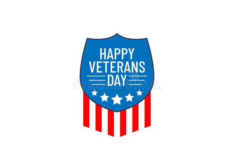 Glad veterandag, ikon för 11 november Illustration från amerikanska patriotiska usflaggor Blå sköld med 5 vita stjärnor och hundr royaltyfri illustrationer Glad veterandag, ikon för 11 november Illustration från amerikanska patriotiska usflaggor Blå sköld med 5 vita stjärnor och hundr royaltyfri illustrationer