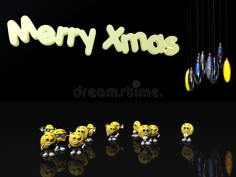 Glad xmas för emoticons stock illustrationer