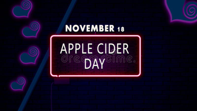 Glad äppelciderdag 18 november. utformning av texteffekt i november. mönster för texteffekt i november.