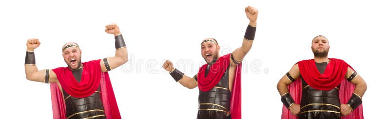 Gladiator op witte achtergrond wordt ge?soleerd die stock foto's Gladiator op witte achtergrond wordt ge?soleerd die stock foto's