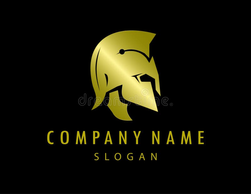 Gladiatorgoldlogoschwarzhintergrund vektor abbildung Gladiatorgoldlogoschwarzhintergrund vektor abbildung