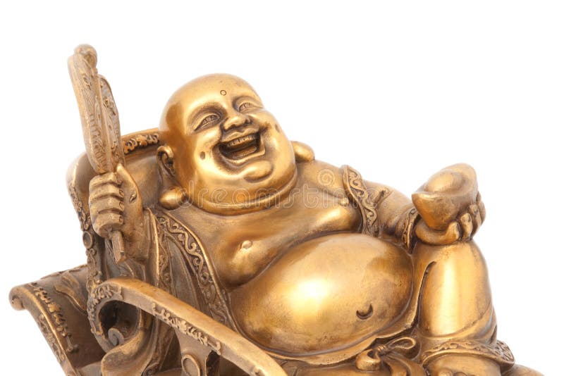 gladlynt guld- hotei arkivfoton gladlynt guld- hotei arkivfoton