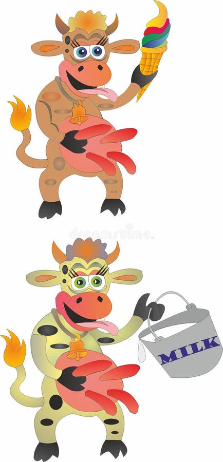 Gladlynt KO som är rolig och vektor illustrationer Gladlynt KO som är rolig och vektor illustrationer