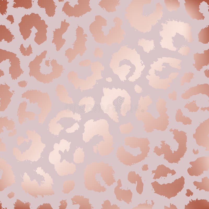 Glam seamless pattern. Skin leopard, jaguar, cheetah or panther. Rose gold effect for design. Pink beauty prints. Repeated backgro. Und roses golden. Elegant