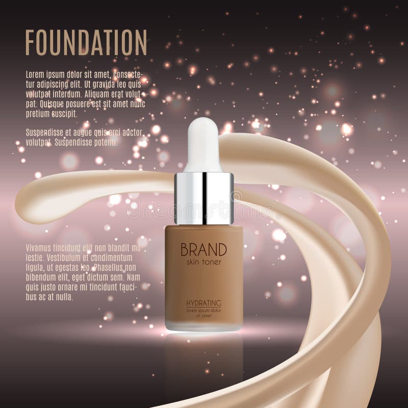 Glamorous Foundation Ads, Glass Bottle With Foundation And ...