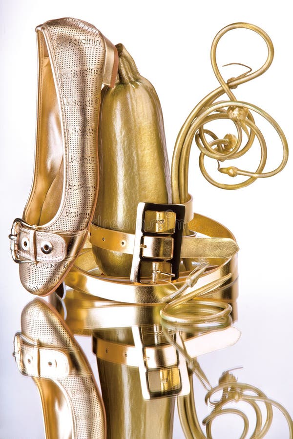 Glamorous gold accessories stock image. Image of brown 6036013