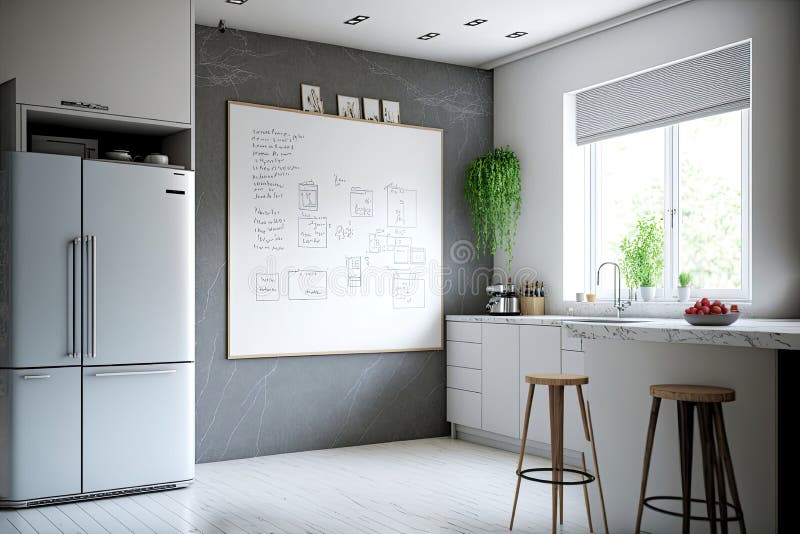 Glamorous Modern Kitchen White Board Wall for Function and Style