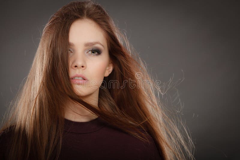 Glamorous Stunning Woman with Waving Hair. Stock Image - Image of ...