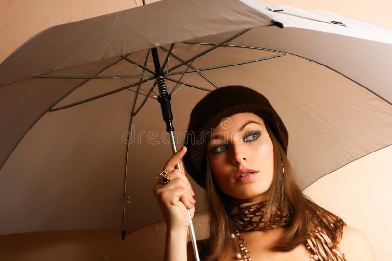 Glamour Girl With Umbrella