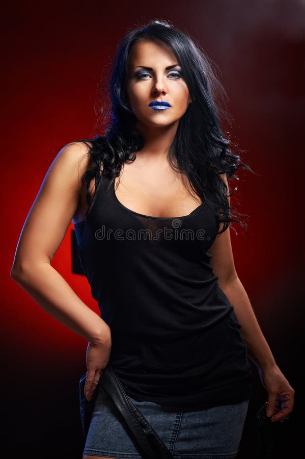 Glamour portrait of posing young lady royalty free stock photography