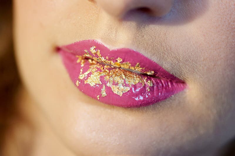 Glamour Red Gloss Lips Moving Up Stock Image Image of female, lips