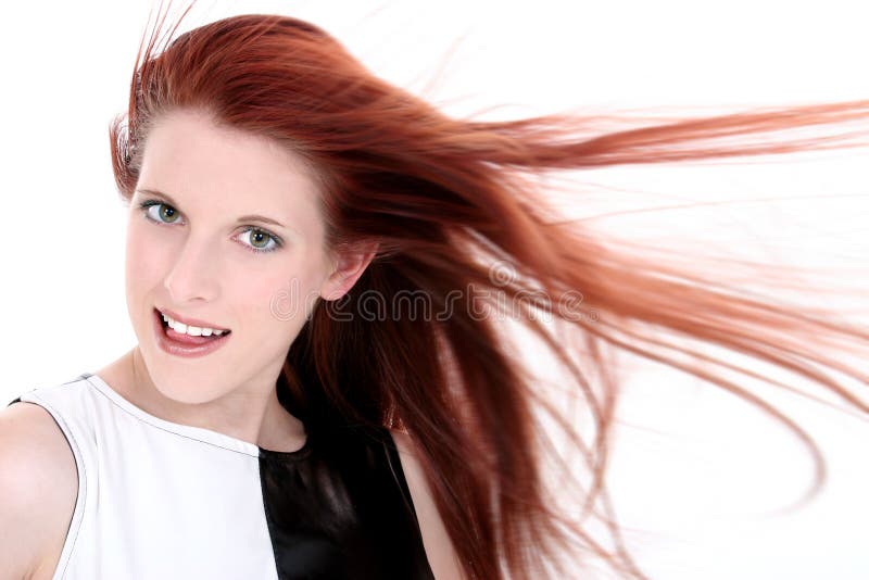Glamourous Young Lady With Long Red Hair
