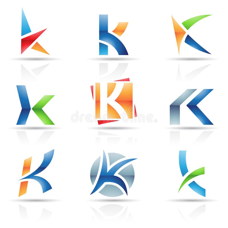 Glansiga symboler för bokstav K
