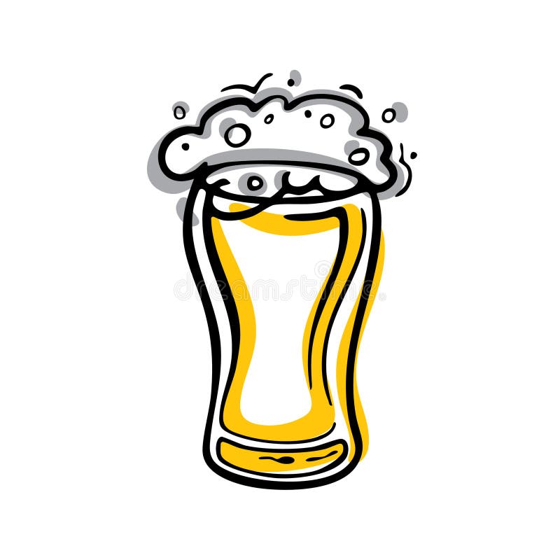 Glas av öl. Hand ritad doodle of Symbol of Beer-festival. Ett festligt firande av den irländska kulturen tur och glädje. Vector royaltyfri illustrationer