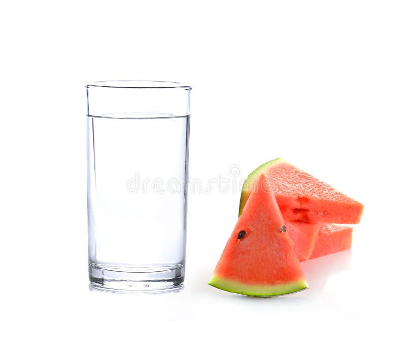 Glas des Wassers und der Wassermelone lokalisiert auf weißem Hintergrund stockbilder Glas des Wassers und der Wassermelone lokalisiert auf weißem Hintergrund stockbilder