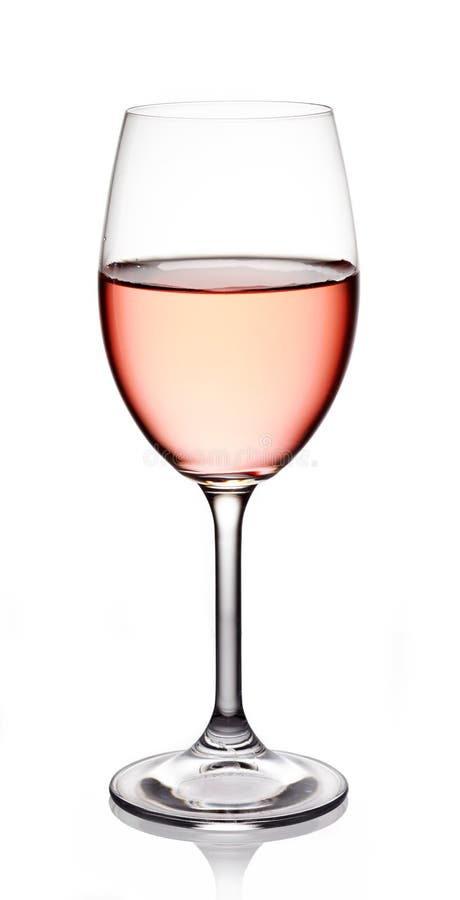 Glass of rose wine on white background. Glass of rose wine on white background