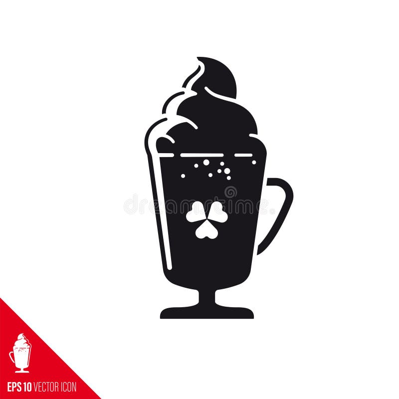 Glas som ikon för irish-kaffevektorglyf vektor illustrationer