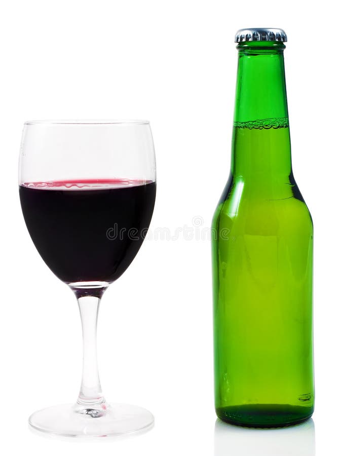 Glas Wein und Bier lizenzfreie stockbilder Glas Wein und Bier lizenzfreie stockbilder