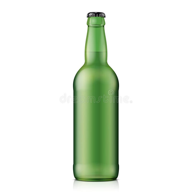 Glasbier-Grün-Flasche auf dem weißen Hintergrund lokalisiert Bereiten Sie für Ihre Auslegung vor Vektor eps10 lizenzfreie abbildung