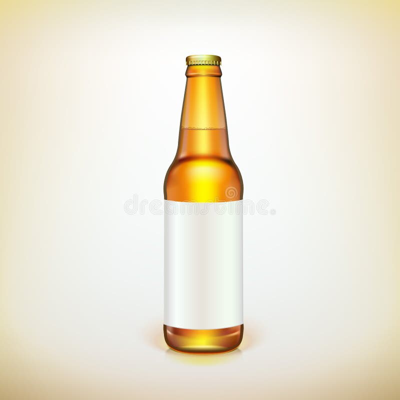 Brown-Flaschen-Bier Mit Schwarzem Aufkleber Und Satz Kappen