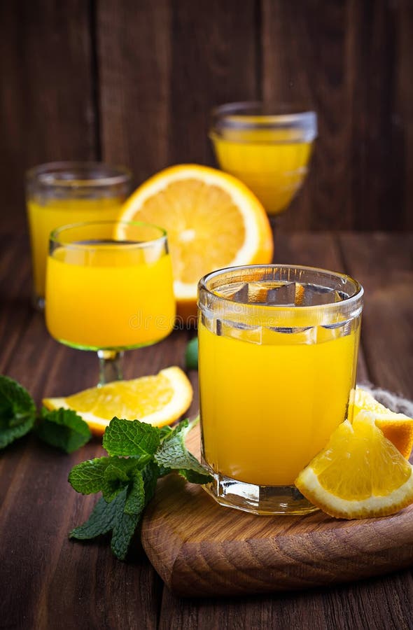 Glases of Orange Juice with Mint Stock Photo Image of cocktail, food