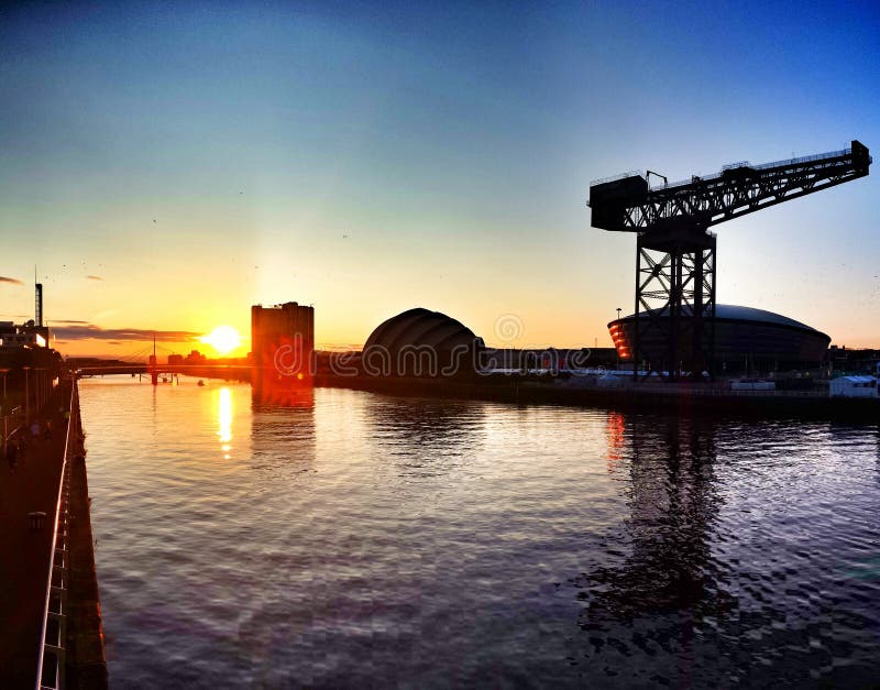 Glasgow Sunset stock image. Image of summer, scotland 50790851