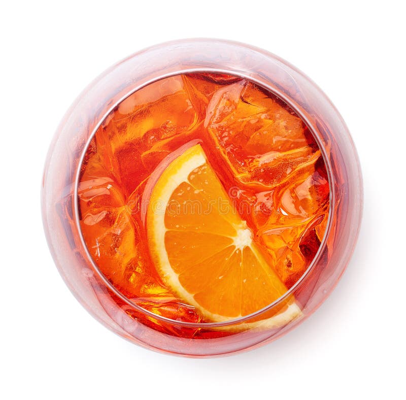 Glass of Aperol spritz cocktail