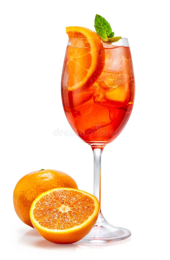 Glass of aperol spritz cocktail