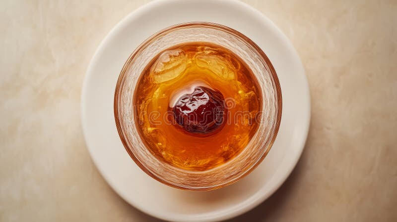A glass of apricot liqueur with piece dried fruit perfect for creative and commercial projects zdjęcie stock