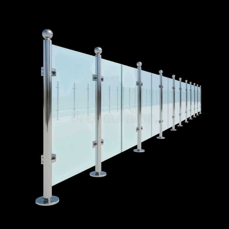 Glass Barrier With Metal Posts at a Construction Site During the Day royalty free stock photography