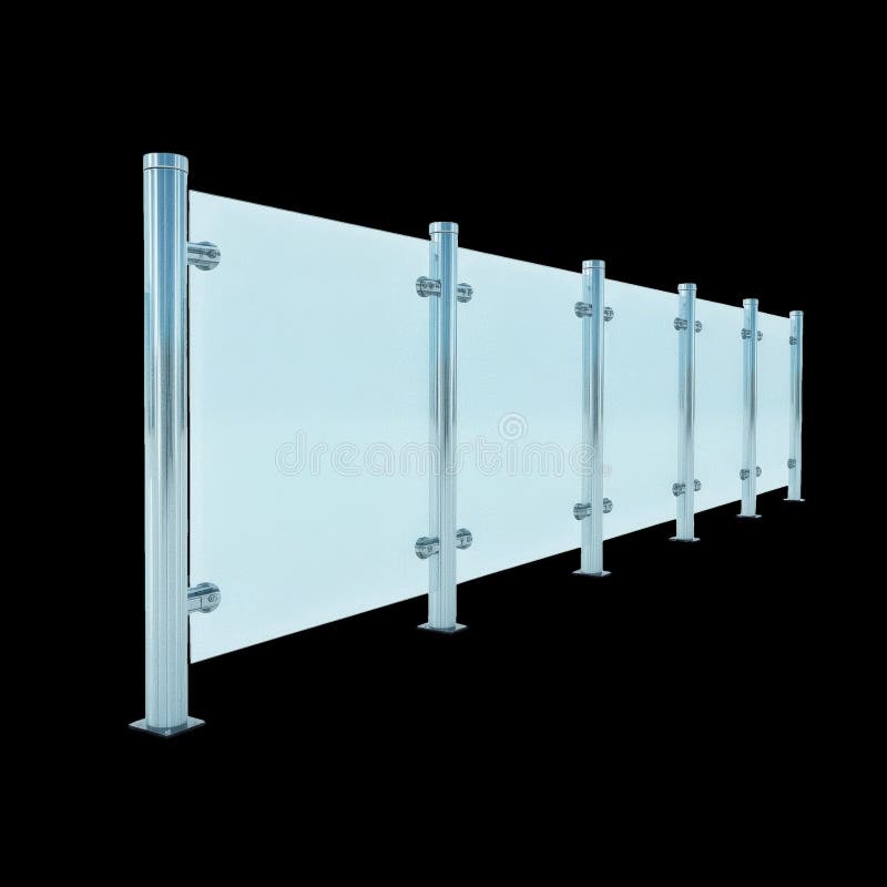 Glass Barrier With Metal Posts at a Construction Site During the Day stock photo