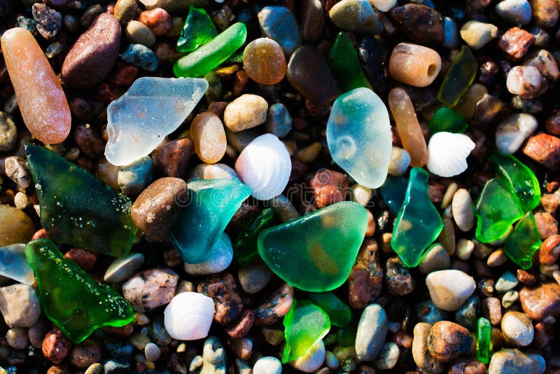 Glass Beach. Natural Texture with Polished Sea Glass Stock Photo ...