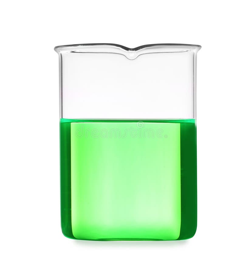 Glass Beaker With Liquid On White Solution Chemistry Stock Image Image Of Isolated Chemical