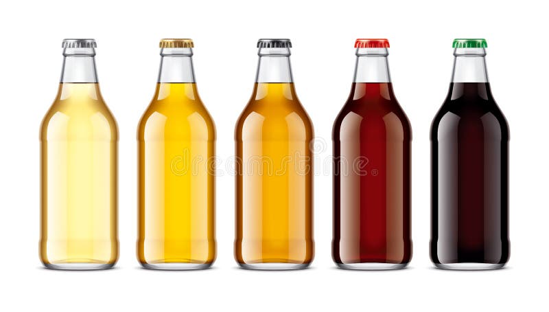 Download Glass Beer Bottles Mockup Stock Vector Illustration Of Cider 153984756