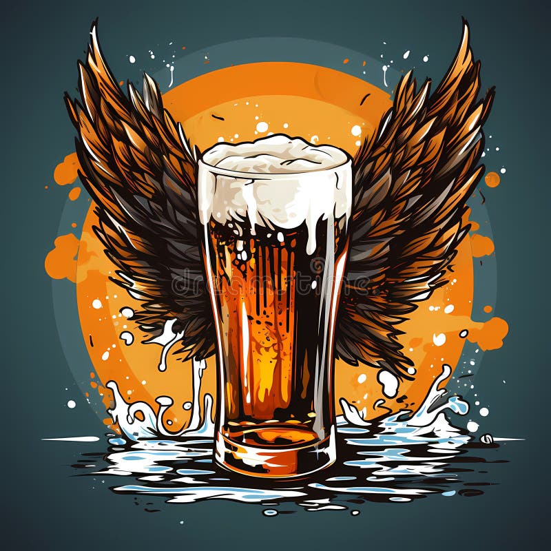 https://thumbs.dreamstime.com/b/glass-beer-wings-side-generative-ai-287355308.jpg