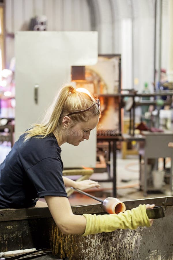Glass blower royalty free stock photography
