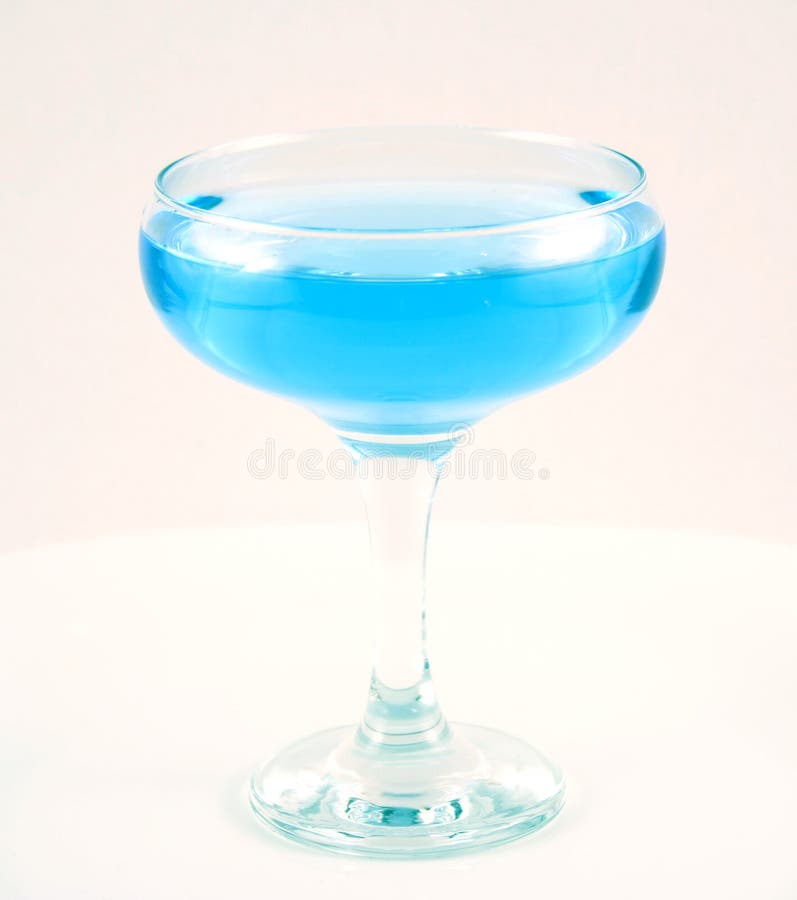 Glass with a blue drink