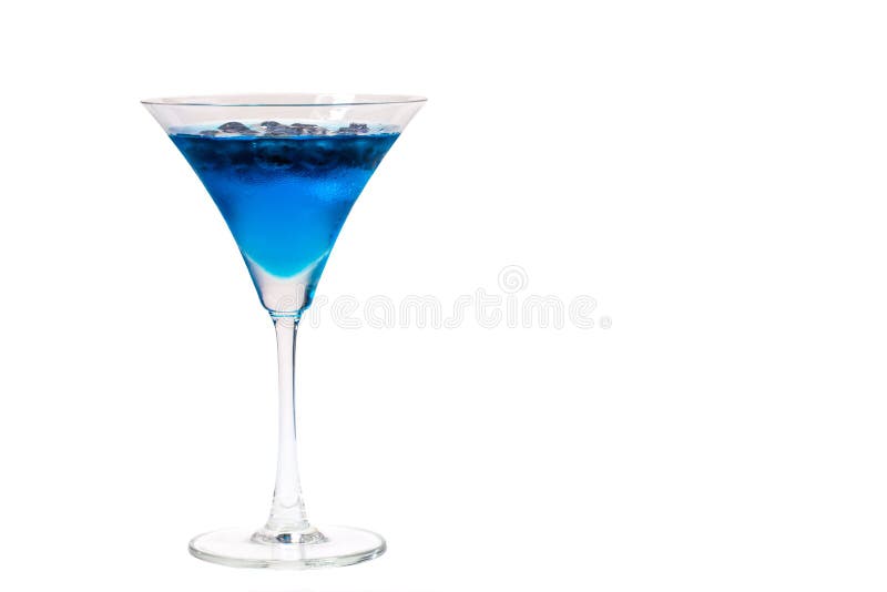A Glass of Blueberry in Blue Water Stock Photo Image of water