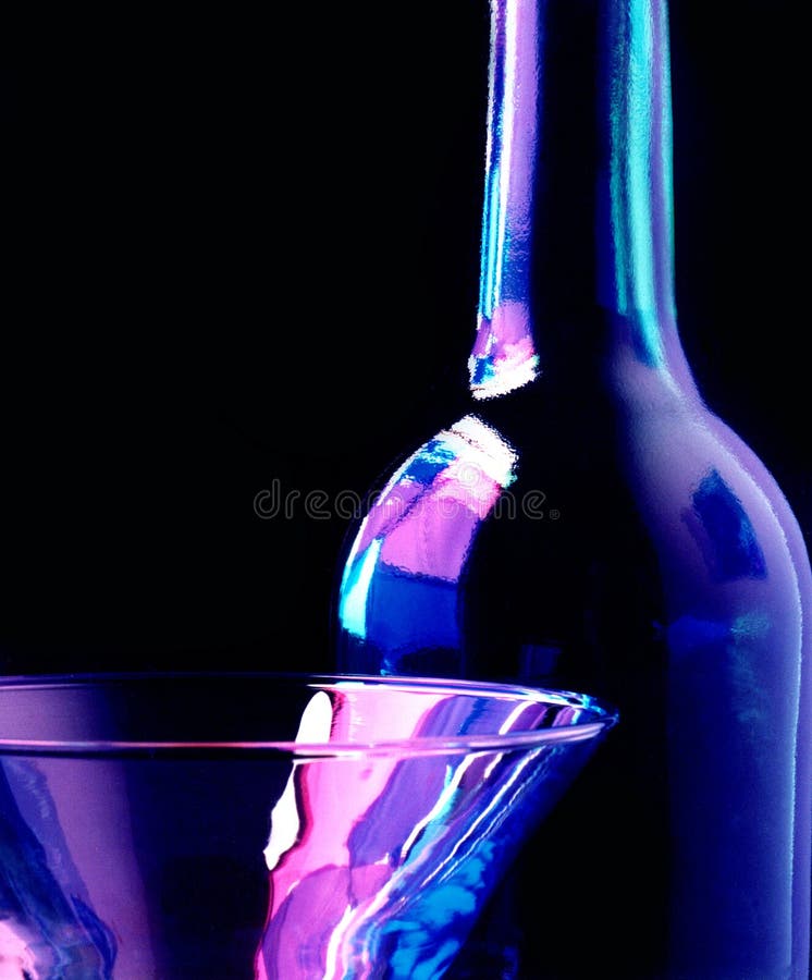 Glass and bottle stock photo Glass and bottle stock photo