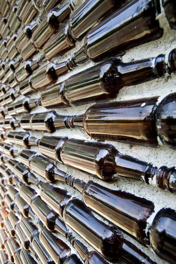 Glass bottle concrete wall stock photo. Image of group 19339948