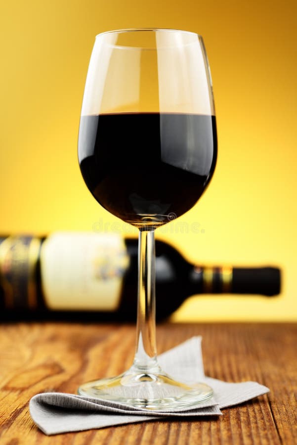Glass and Bottle of Fine Italian Red Wine Stock Photo Image of color