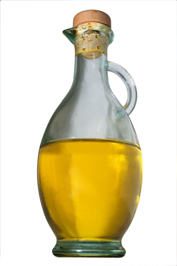 Glass bottle with olive oil