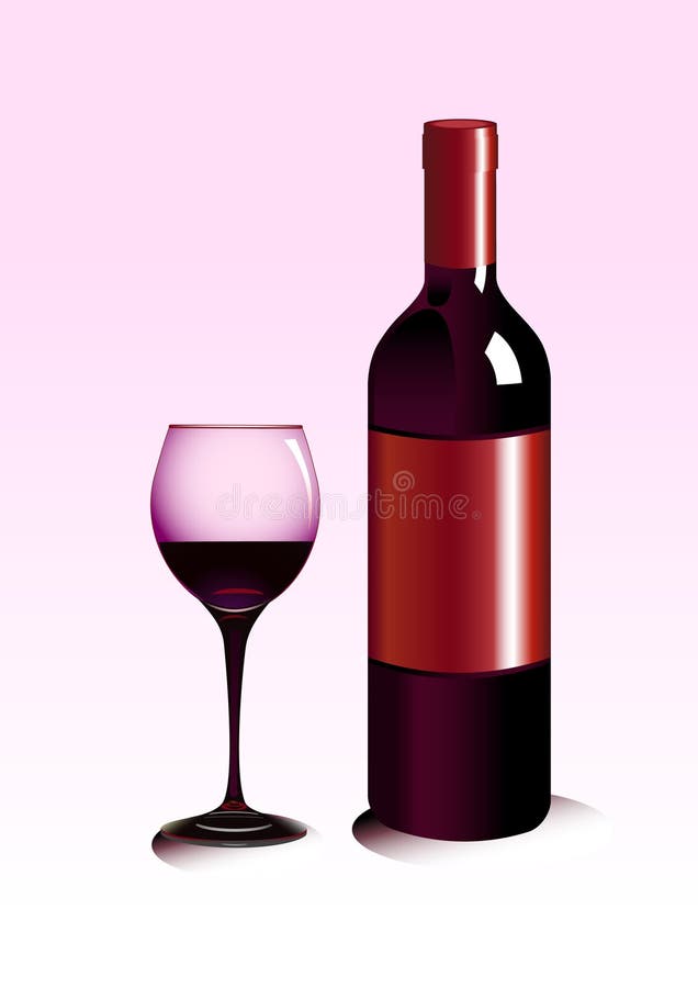 Bottle of Red Wine with Wine Glass Stock Photo Image of concept