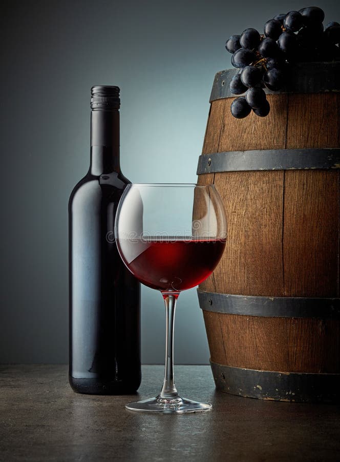 Glass and Bottle of Red Wine Stock Photo Image of celebration, black 164418042