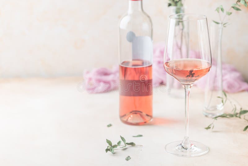 Carbonated rose wine stock photo. Image of board, cool 26256372