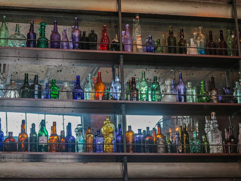 Glass Bottles stock image. Image of shelves, colour, glass 85086307