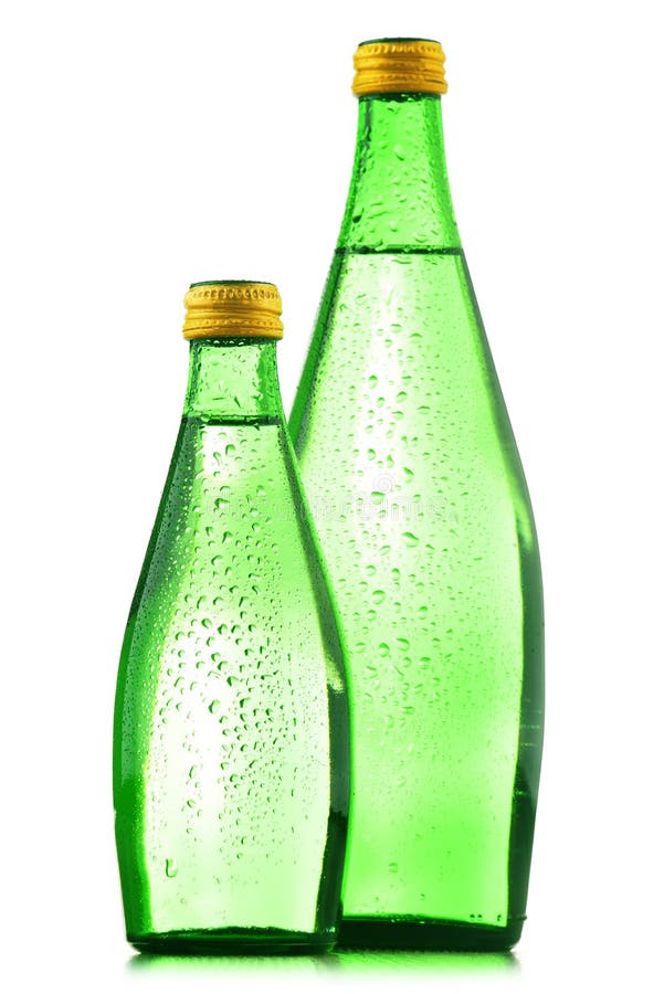 Glass Bottles of Mineral Water Isolated on White Stock Photo Image of